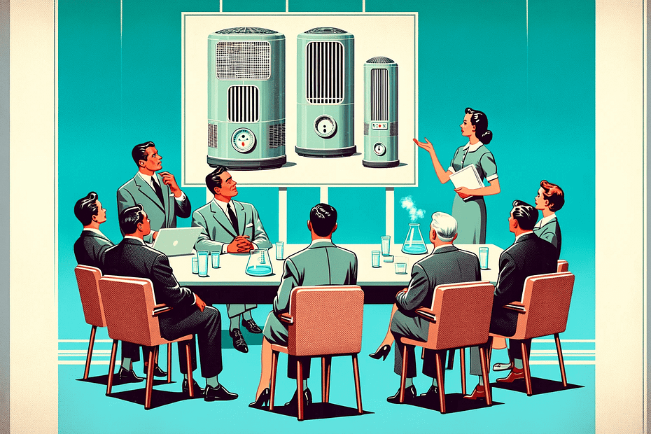 950s-style-contemporary-retro-art-depicting-a-group-of-experts-discussing-air-purifiers-and-ozone-in-a-conference-setting